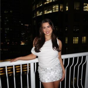 White Sequin Mini Skirt
